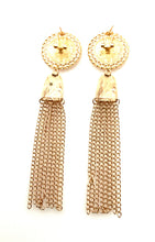 Load image into Gallery viewer, Gold Coin Tassel Earrings
