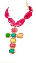 Load image into Gallery viewer, Neon Cross Boho Necklace

