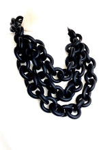 Load image into Gallery viewer, Black Layered Rubber Chain Necklace
