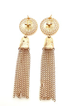 Load image into Gallery viewer, Gold Coin Tassel Earrings
