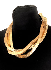 Gold Metal Twist Necklace