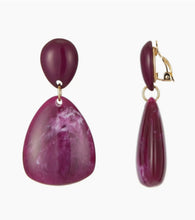 Load image into Gallery viewer, Clip On Purple Acrylic Earrings
