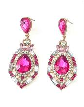Load image into Gallery viewer, Pink Crystal Jewelled Prom Earrings
