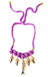 Lilac Rope Sea Charm Necklace