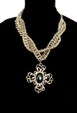Load image into Gallery viewer, Chunky Silver Vintage Cross Pendant Necklace
