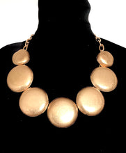 Load image into Gallery viewer, Chunky Gold Metallic Disc Necklace
