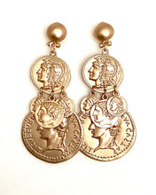 Load image into Gallery viewer, Gold Coin Drop Earrings
