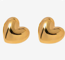 Load image into Gallery viewer, Gold Heart Earrings
