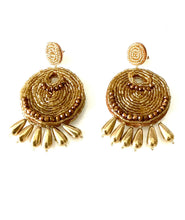 Load image into Gallery viewer, Gold Beaded Boho Earrings
