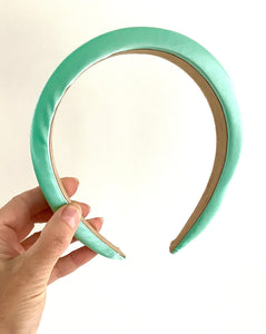 Mint Green Padded Satin Headband
