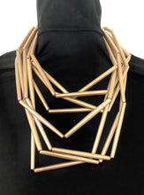Load image into Gallery viewer, Gold Tube Abstract Necklace
