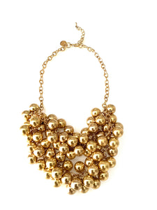 Gold Metallic Bead Necklace