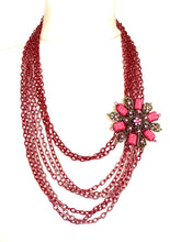 Load image into Gallery viewer, Pink Brooch Chain Necklace
