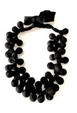 Load image into Gallery viewer, Black Fabric Beaded Statement Necklace
