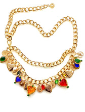 Load image into Gallery viewer, Multi Charm Gold Chain Belt
