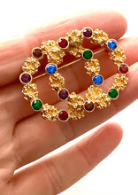 Load image into Gallery viewer, Jewelled Double Circle Brooch
