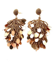 Load image into Gallery viewer, Gold Bead and Sequin Earrings
