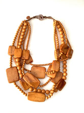 Load image into Gallery viewer, Mustard Layered Acrylic Bead Necklace

