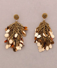 Load image into Gallery viewer, Gold Bead and Sequin Earrings
