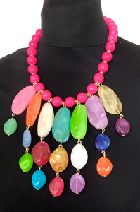 Rainbow Bead Acrylic Necklace