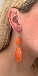 Orange Acrylic Bead Earrings