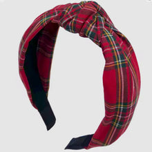 Load image into Gallery viewer, Red Tartan Knot Headband
