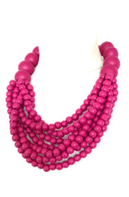 Load image into Gallery viewer, Chunky Pink Wooden Bead Necklace
