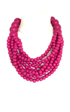 Load image into Gallery viewer, Chunky Pink Wooden Bead Necklace
