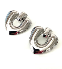 Load image into Gallery viewer, Clip On Silver Door Knocker Earrings
