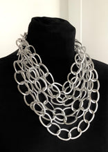 Load image into Gallery viewer, Chunky Silver Layered Chain Statement Necklace
