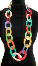 Load image into Gallery viewer, Long Multi Coloured Acrylic Chain Necklace
