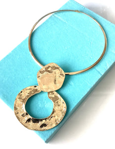 Gold Hammered Torque Necklace