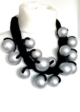 Load image into Gallery viewer, Chunky Silver Bead Statement Necklace
