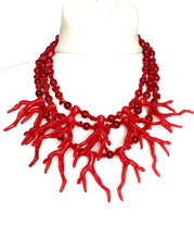 Load image into Gallery viewer, Red Acrylic Coral Necklace
