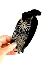 Load image into Gallery viewer, Black and Gold Bow Headband

