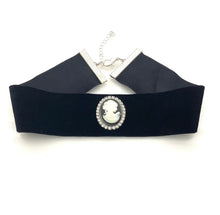 Load image into Gallery viewer, Black Velvet Cameo Choker Necklace
