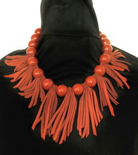 Load image into Gallery viewer, Rust Suede Fringe Necklace
