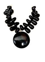 Load image into Gallery viewer, Black Resin Pendant Necklace
