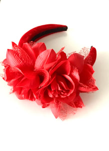 Red Floral Padded Headband