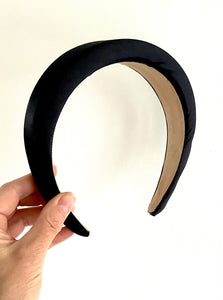 Black Satin Padded Headband