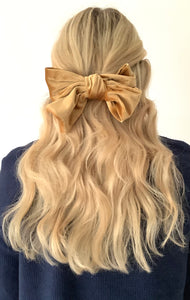 Gold Velvet Hair Bow