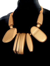 Load image into Gallery viewer, Chunky Gold Wooden Necklace
