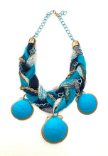 Load image into Gallery viewer, Blue Shell Plait Necklace
