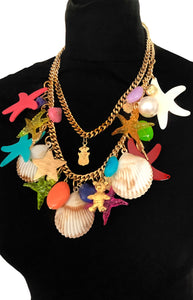 Starfish and Sea Shell Statement Necklace