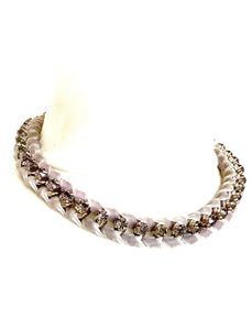 Grey Velvet Jewelled Necklace