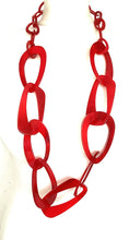 Load image into Gallery viewer, Long Red Acrylic Chain Necklace
