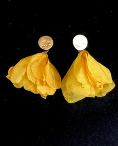 Yellow Chiffon Earrings