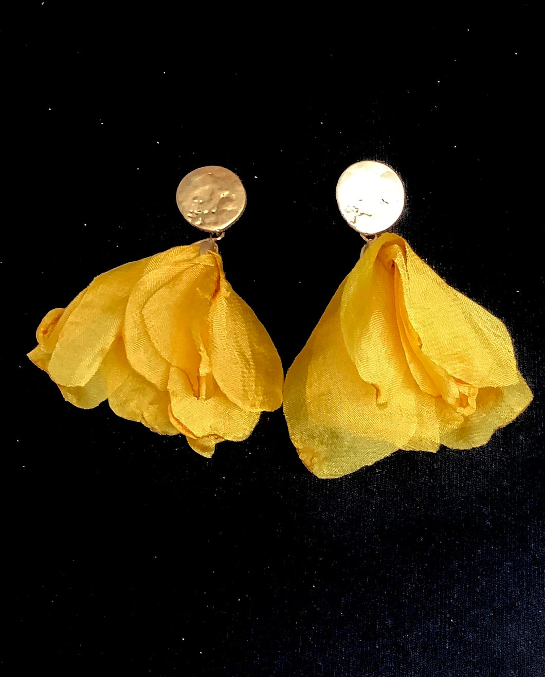 Yellow Chiffon Earrings