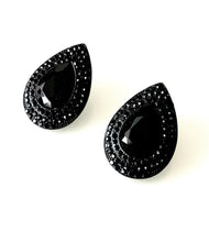 Load image into Gallery viewer, Black Jewelled Stud Earrings

