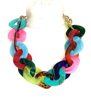 Load image into Gallery viewer, Chunky Multi Coloured Acrylic Chain Necklace
